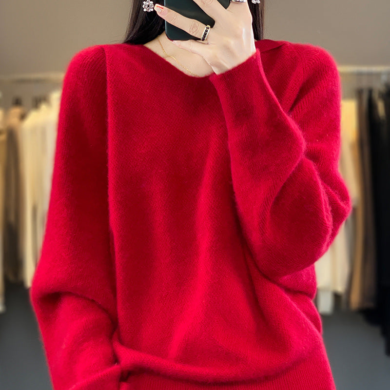 Knitted cashmere hoodie