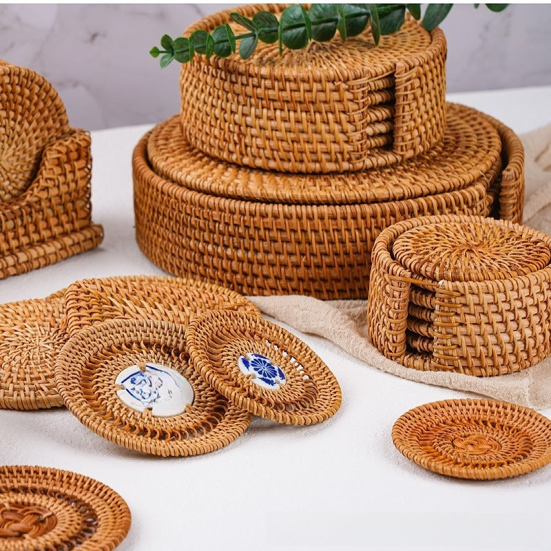 Knitted coasters