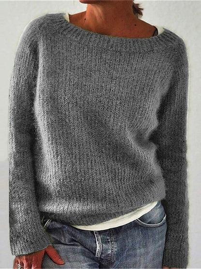 Knitted crew neck sweater