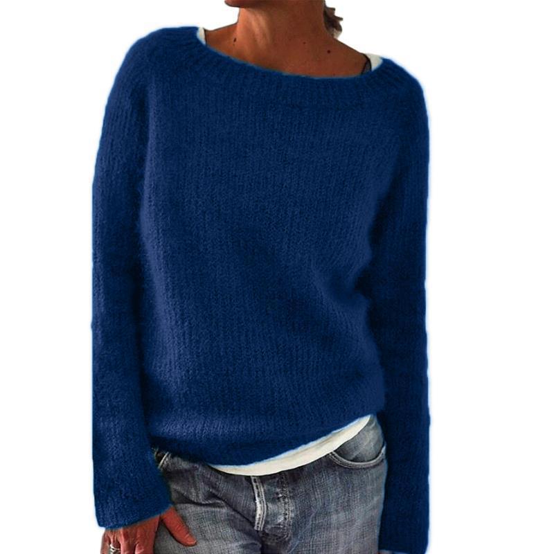 Knitted crew neck sweater