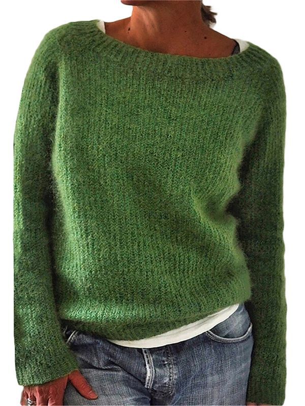 Knitted crew neck sweater