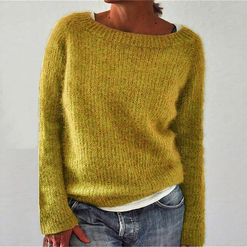 Knitted crew neck sweater