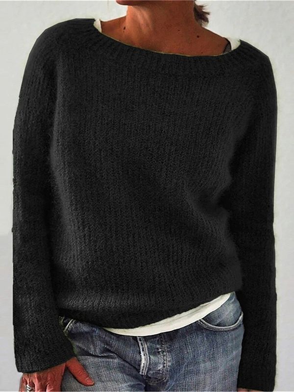 Knitted crew neck sweater