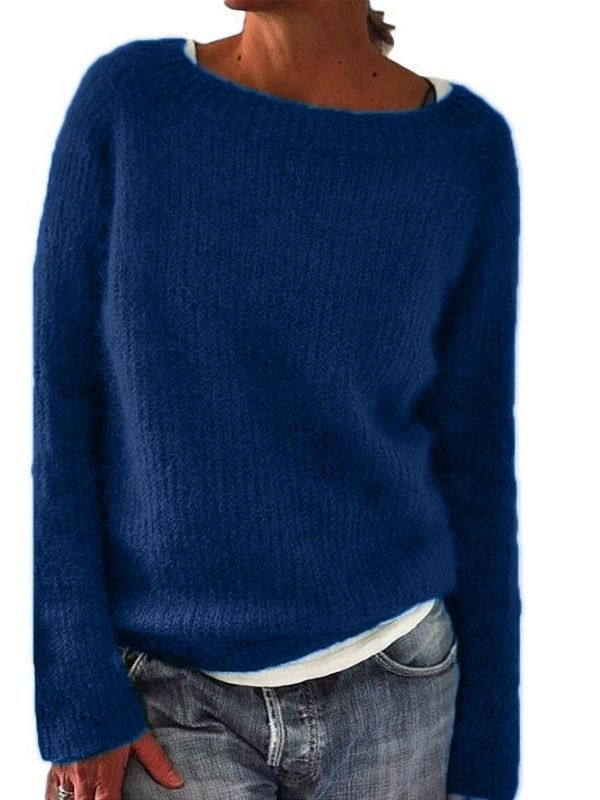 Knitted crew neck sweater