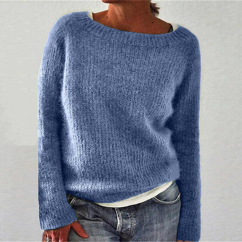 Knitted crew neck sweater