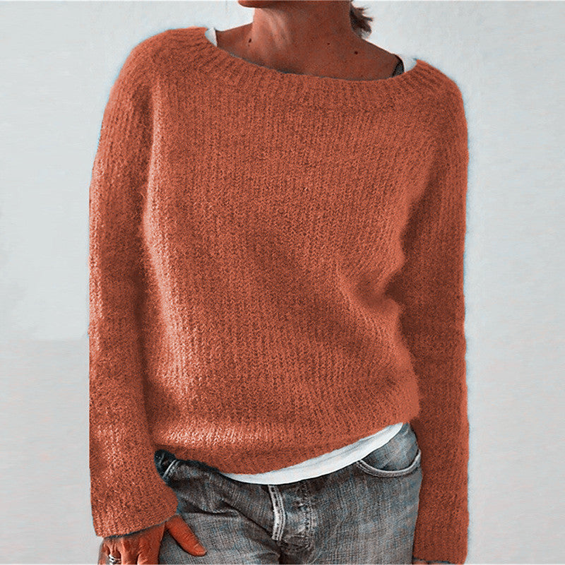 Knitted crew neck sweater