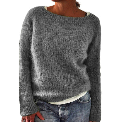 Knitted crew neck sweater