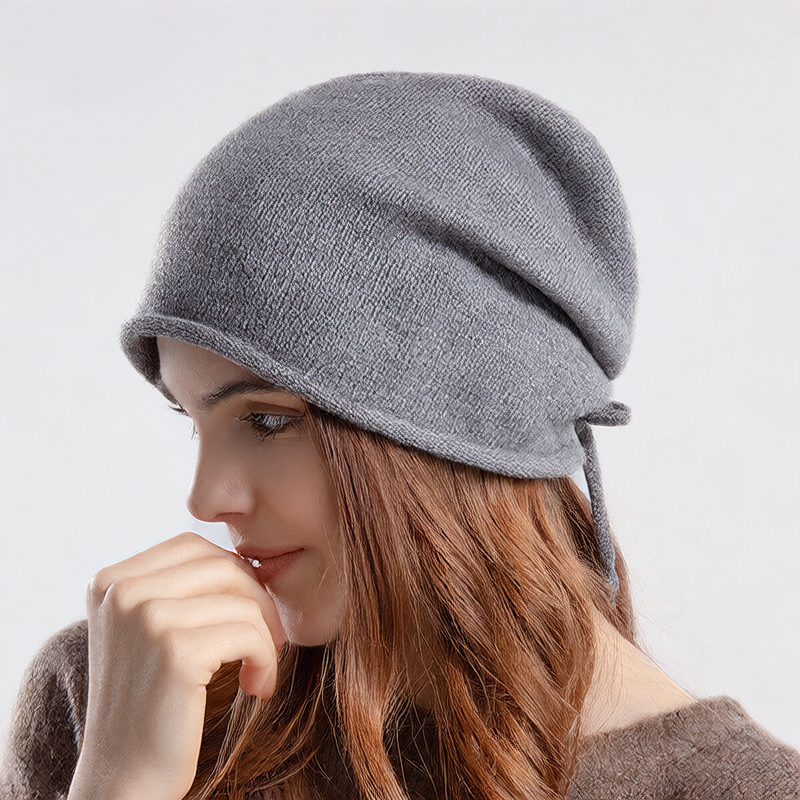 Knitted Drawstring Winter Hat