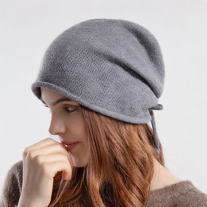 Knitted Drawstring Winter Hat