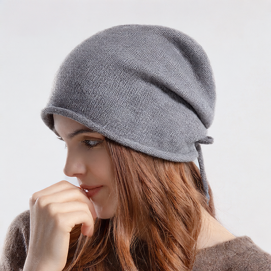 Knitted Drawstring Winter Hat