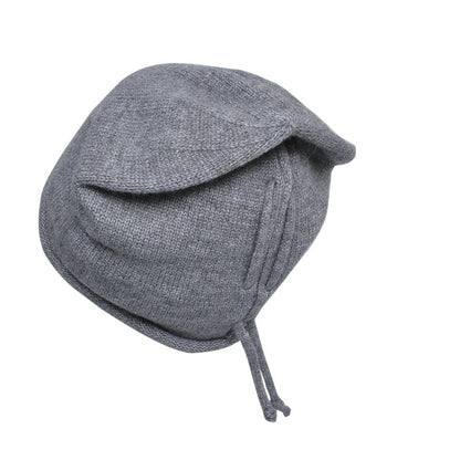 Knitted Drawstring Winter Hat