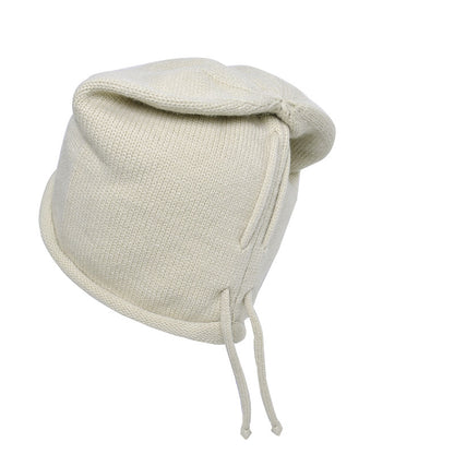 Knitted Drawstring Winter Hat