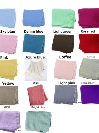 Knitted Embroidered Cotton Blanket