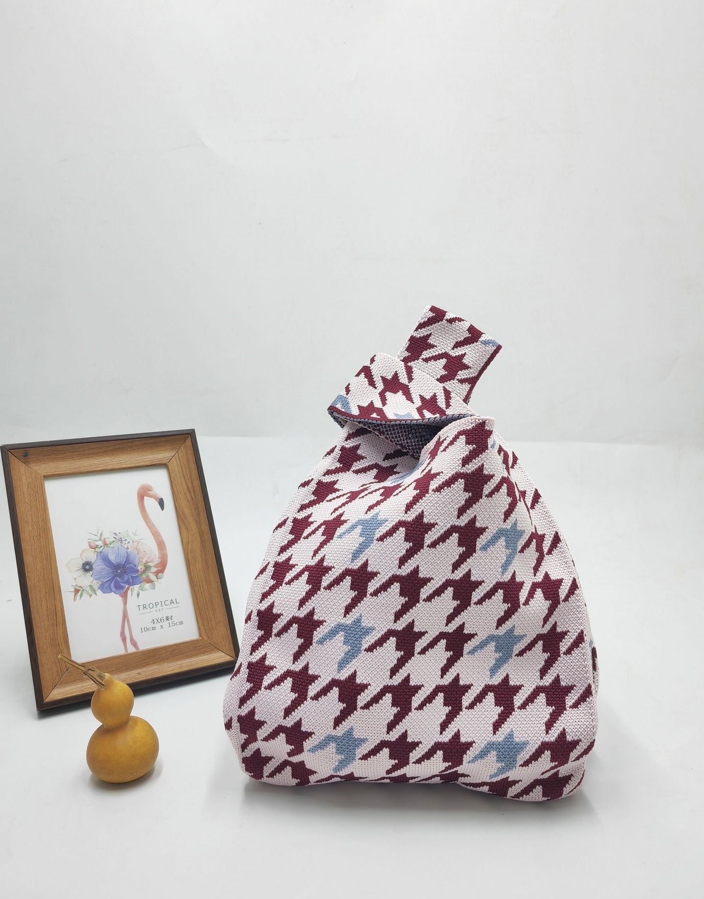 Knitted Floral Wrist Handbag