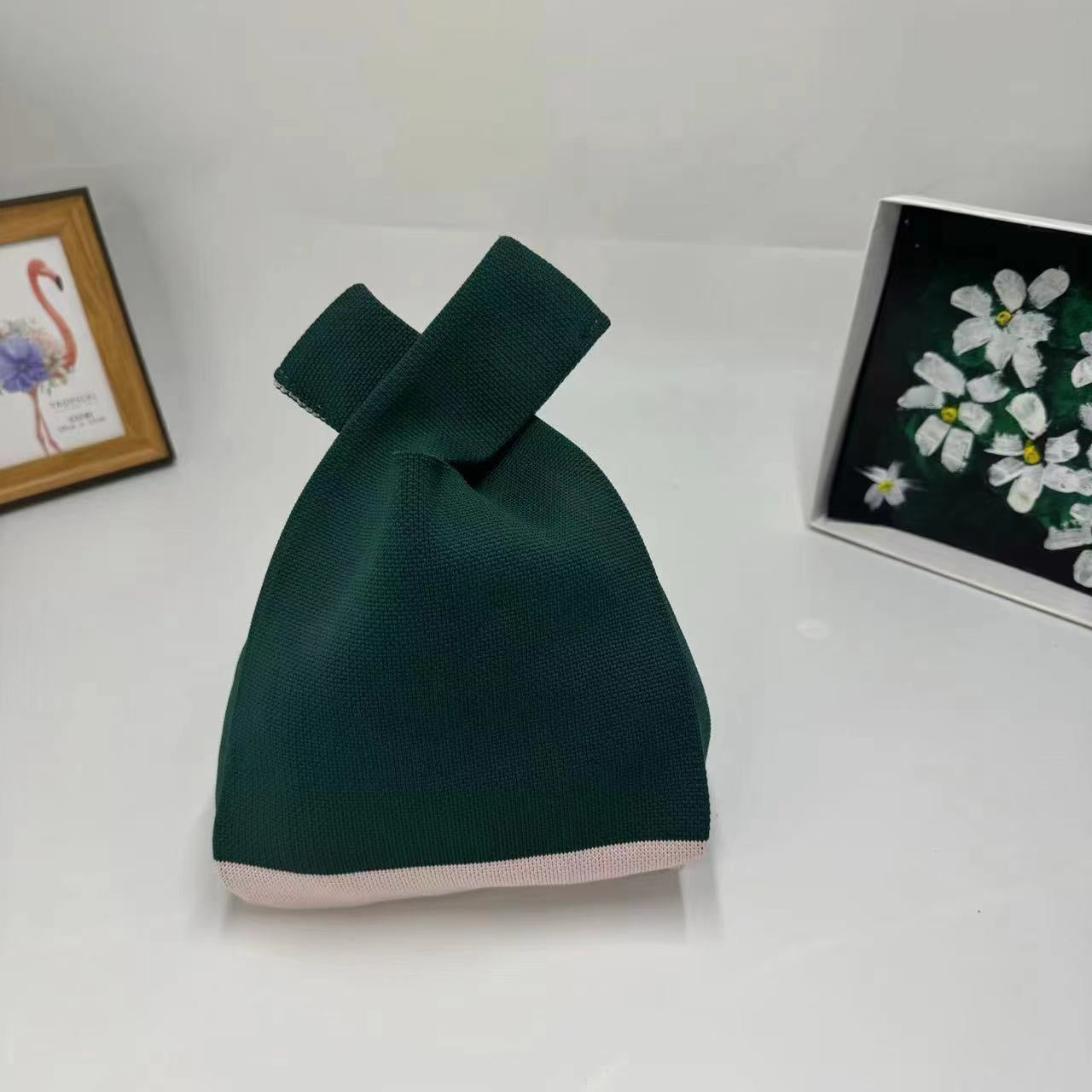 Knitted Floral Wrist Handbag