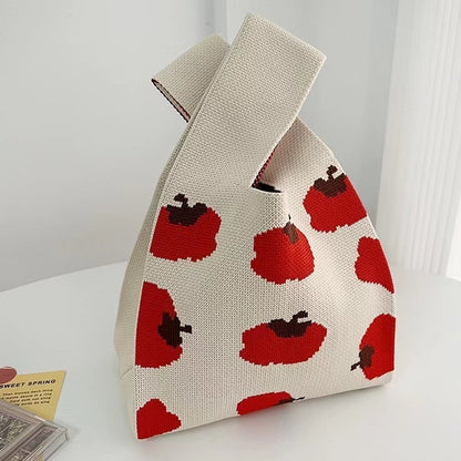 Knitted Floral Wrist Handbag