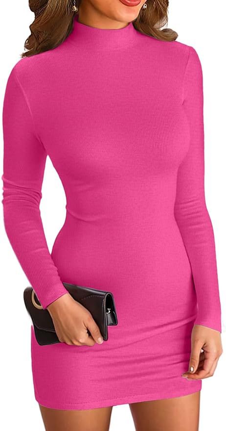 Knitted high-neck one-piece short skirt