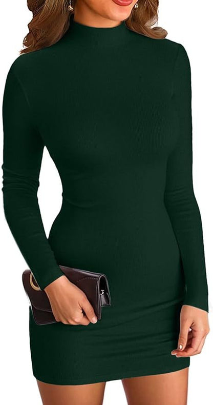 Knitted high-neck one-piece short skirt