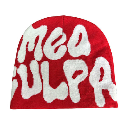 Knitted jacquard woolen cap