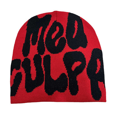 Knitted jacquard woolen cap