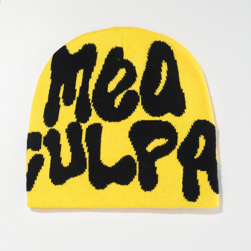 Knitted jacquard woolen cap