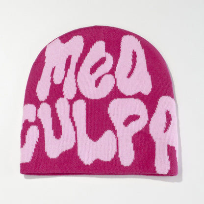 Knitted jacquard woolen cap