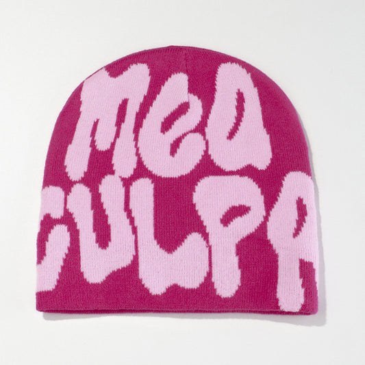 Knitted jacquard woolen cap