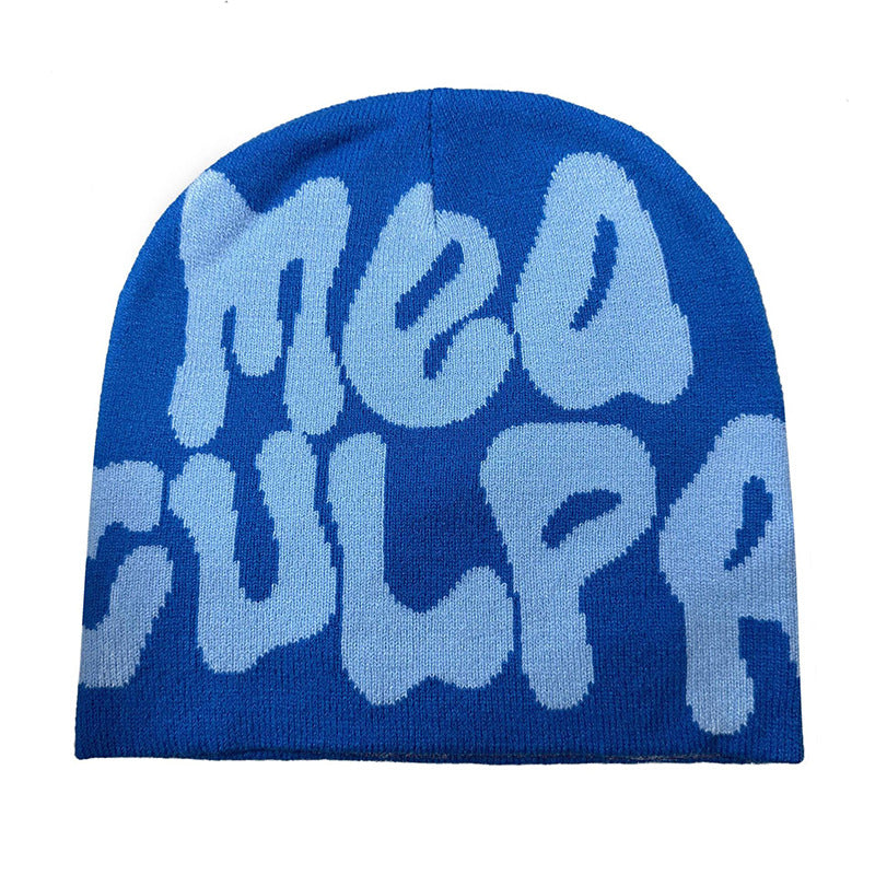Knitted jacquard woolen cap
