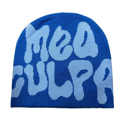 Knitted jacquard woolen cap