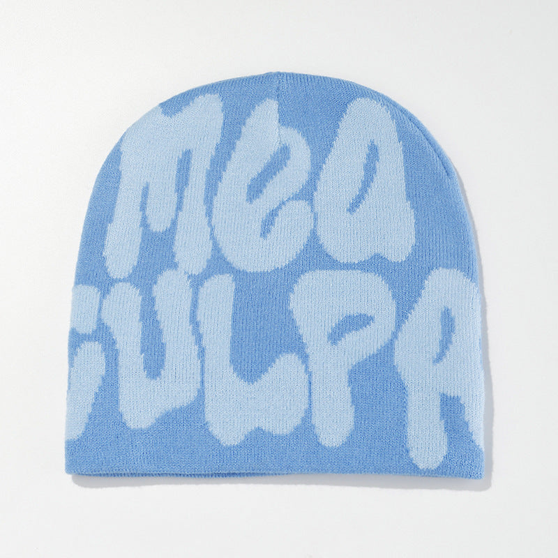 Knitted jacquard woolen cap