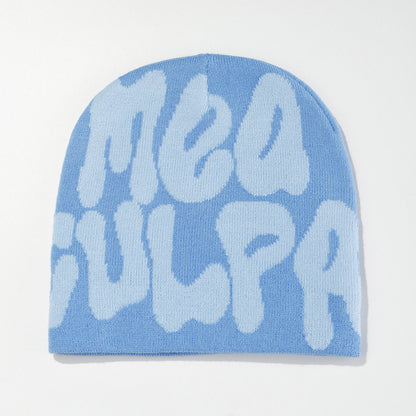 Knitted jacquard woolen cap