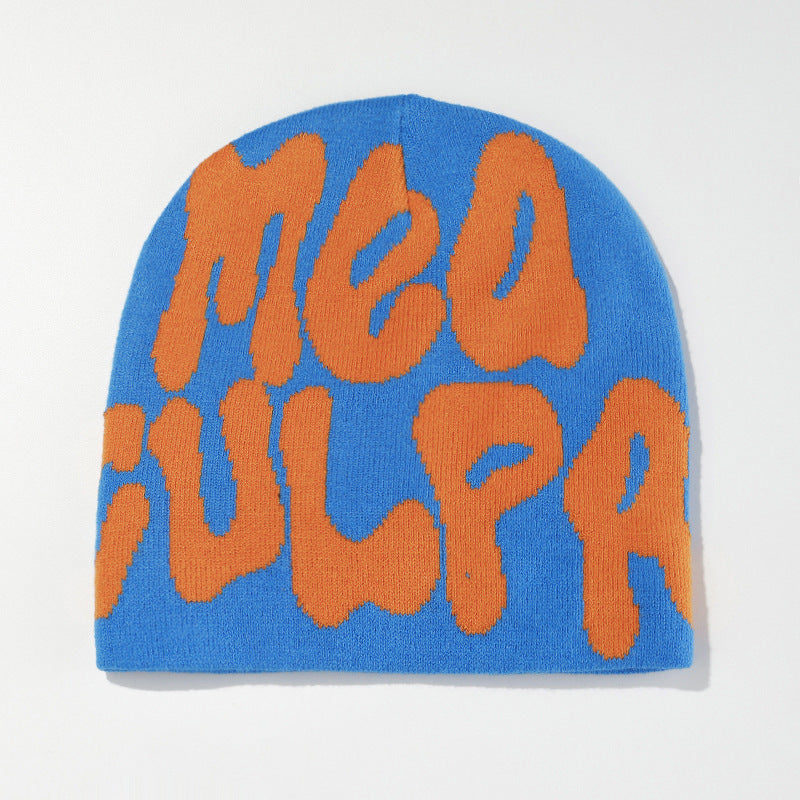 Knitted jacquard woolen cap