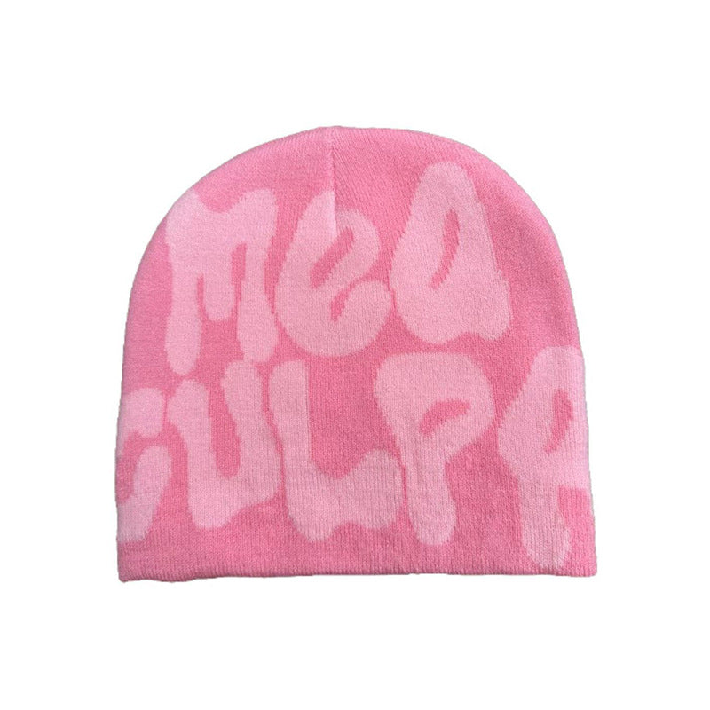 Knitted jacquard woolen cap