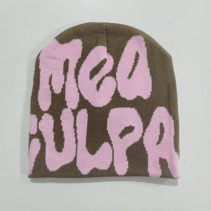 Knitted jacquard woolen cap