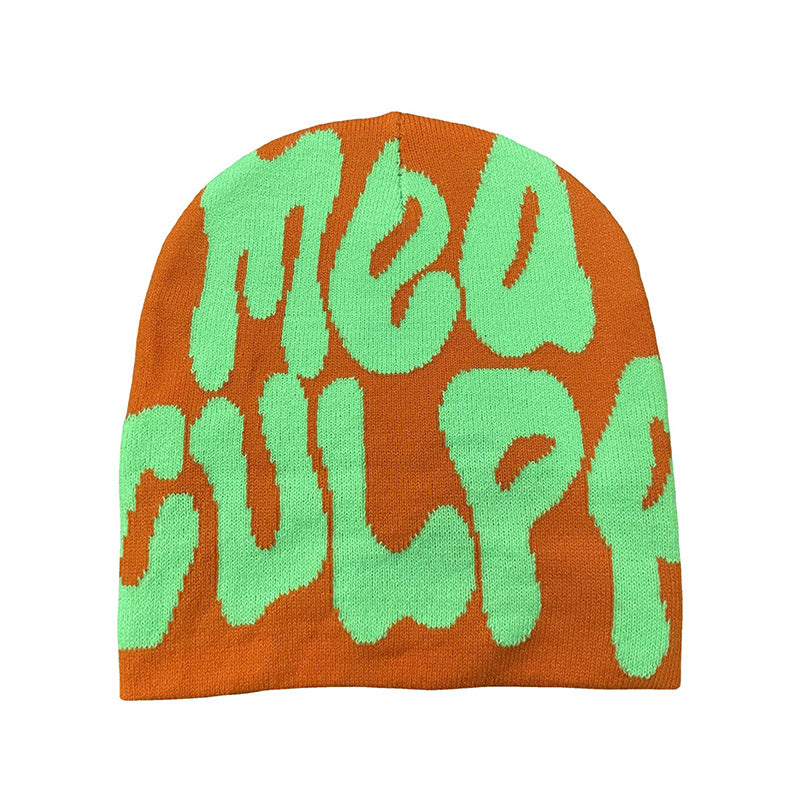 Knitted jacquard woolen cap