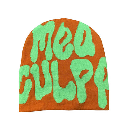 Knitted jacquard woolen cap