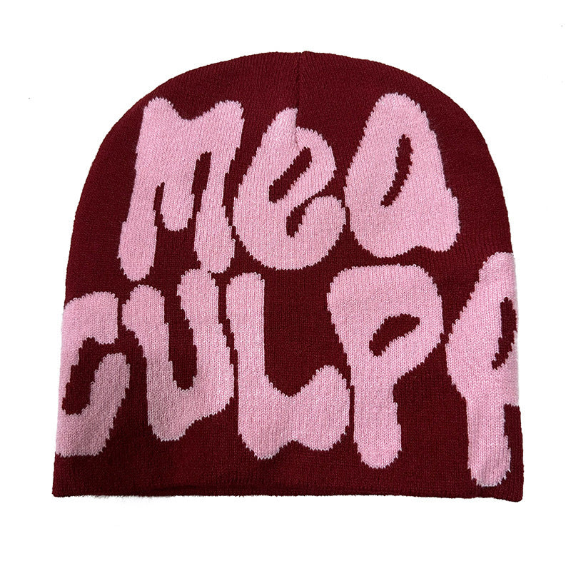 Knitted jacquard woolen cap