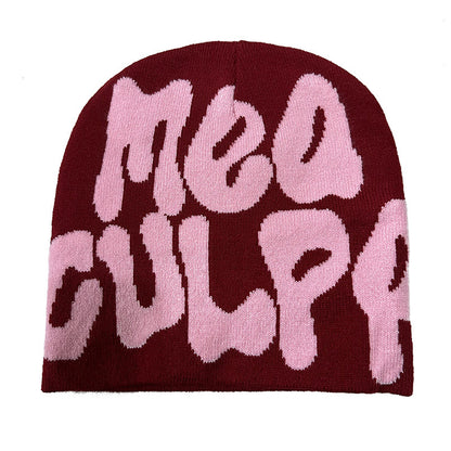 Knitted jacquard woolen cap