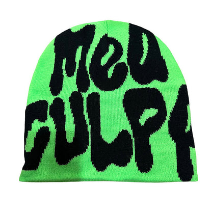 Knitted jacquard woolen cap