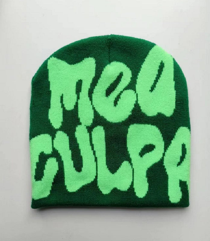 Knitted jacquard woolen cap