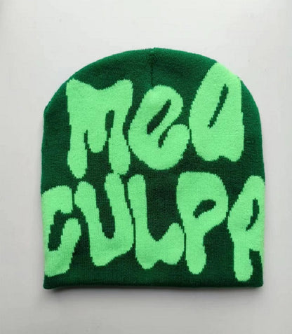 Knitted jacquard woolen cap