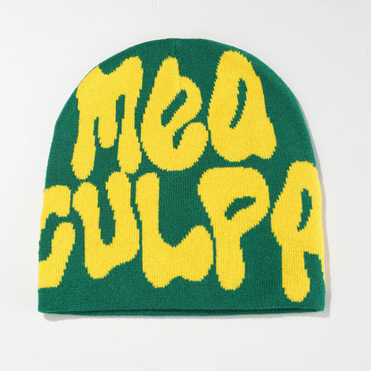 Knitted jacquard woolen cap
