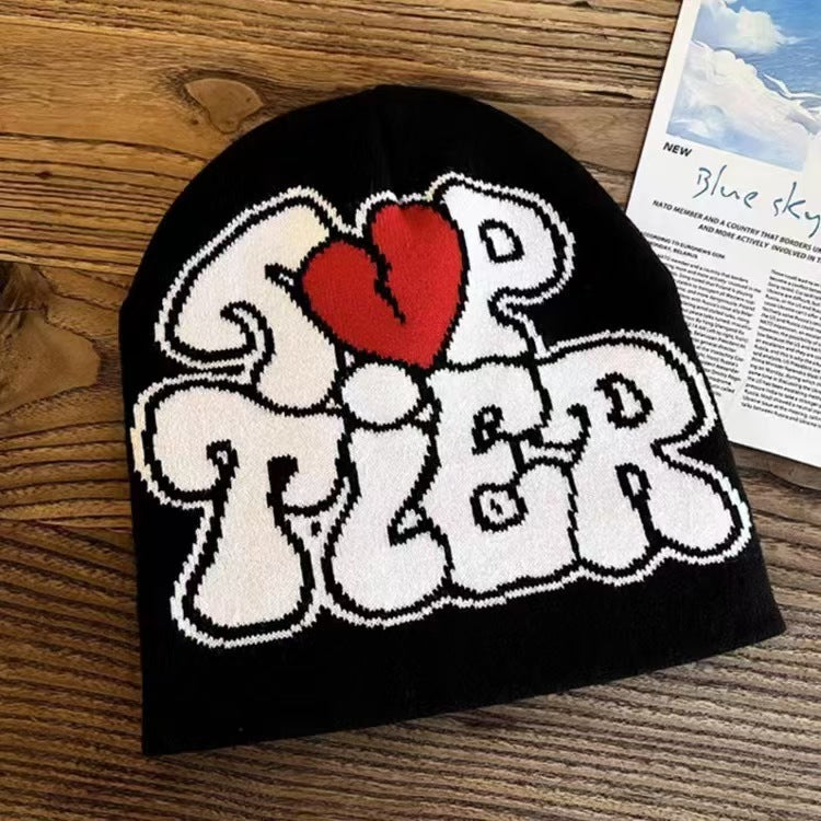 Knitted jacquard woolen cap