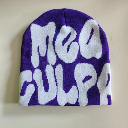 Knitted jacquard woolen cap