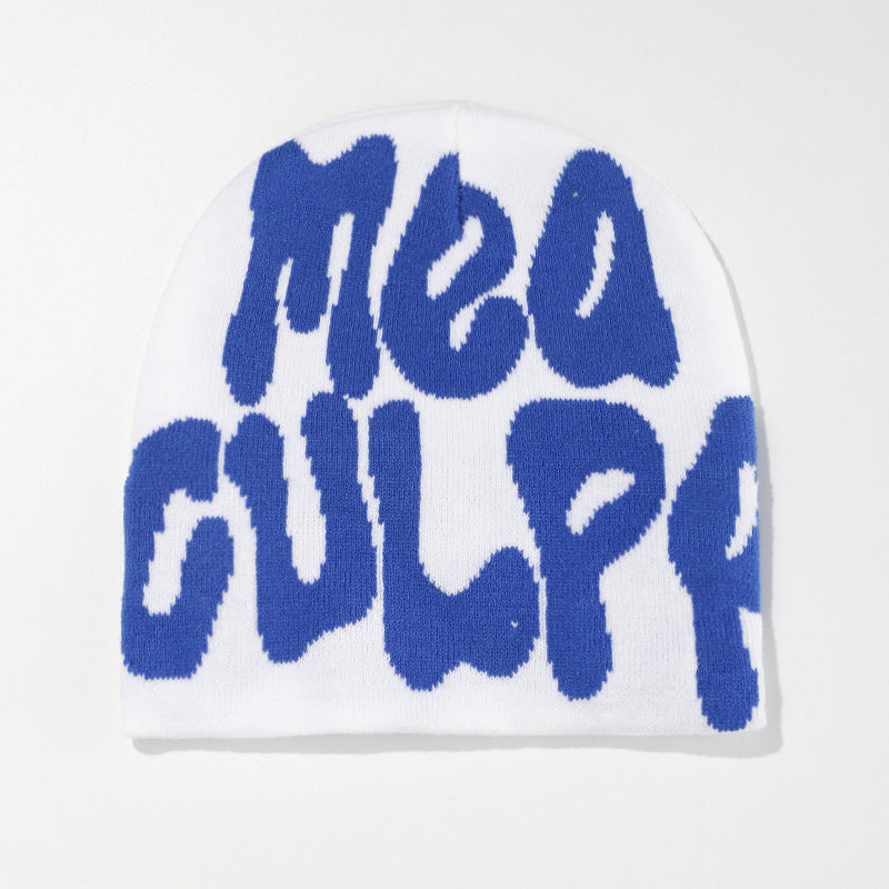 Knitted jacquard woolen cap