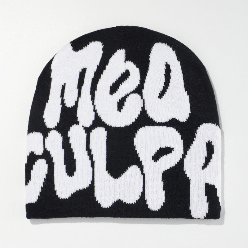 Knitted jacquard woolen cap