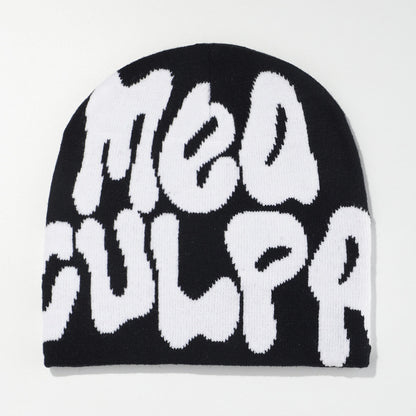 Knitted jacquard woolen cap