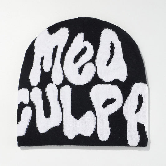 Knitted jacquard woolen cap