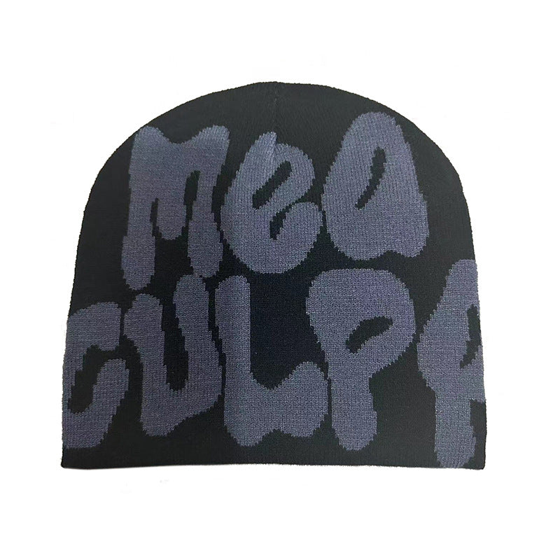 Knitted jacquard woolen cap