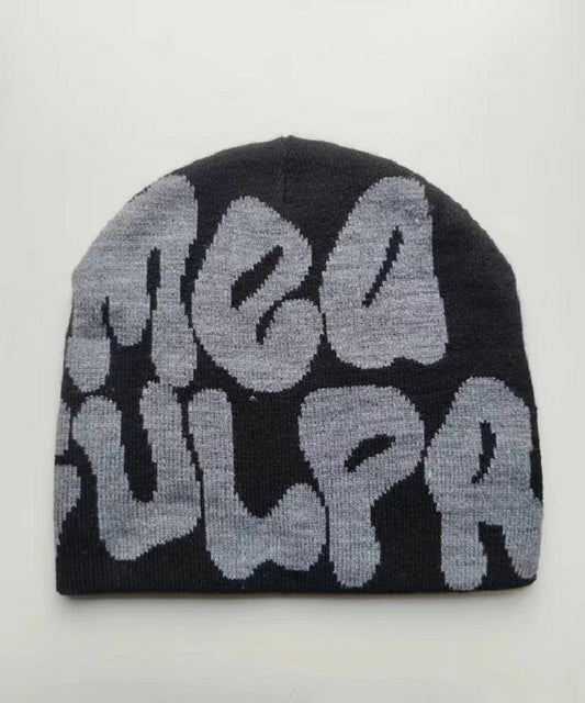 Knitted jacquard woolen cap